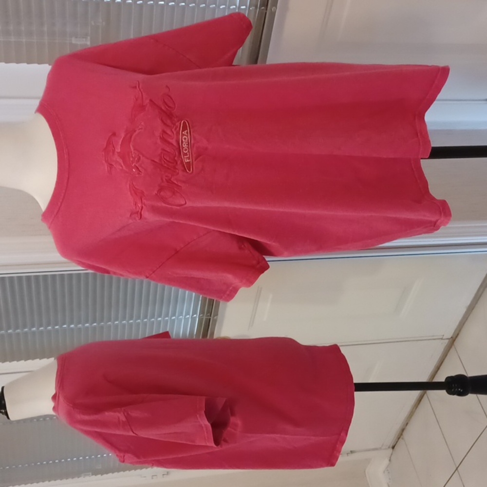 4/$40 Pink Orlando Dolphin Tee - Size Large